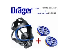 Drager X-plore 5500 Full Face Gas Mask + 6738816 A1b1e1k1 filter