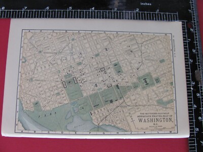 1893 WASHINGTON DC ATLAS KARTE GENEALOGIE GESCHICHTE EISENBAHN DEPOTS INFORMATIONEN
