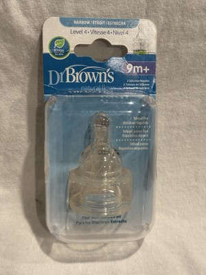 Dr. Brown's Natural Flow Standard Silicone Bottle Nipple, Level 4 9m 2 Count