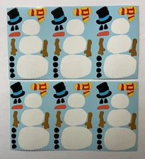 Lot of 6 Rare Vtg 1998 Mrs Grossman Build a Snowman Stickers Winter Christmas