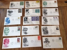 LOT OF 15 FIRST DAY OF ISSUE COVERS 3 ARE BLOCK OF FOUR COVERS 1953-1991