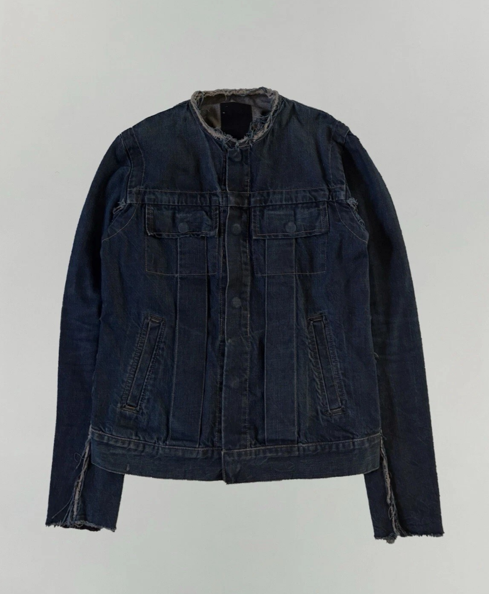 Rick Owens SLAB AW01 Reconstructed Destroyed Waxed Denim Jacket