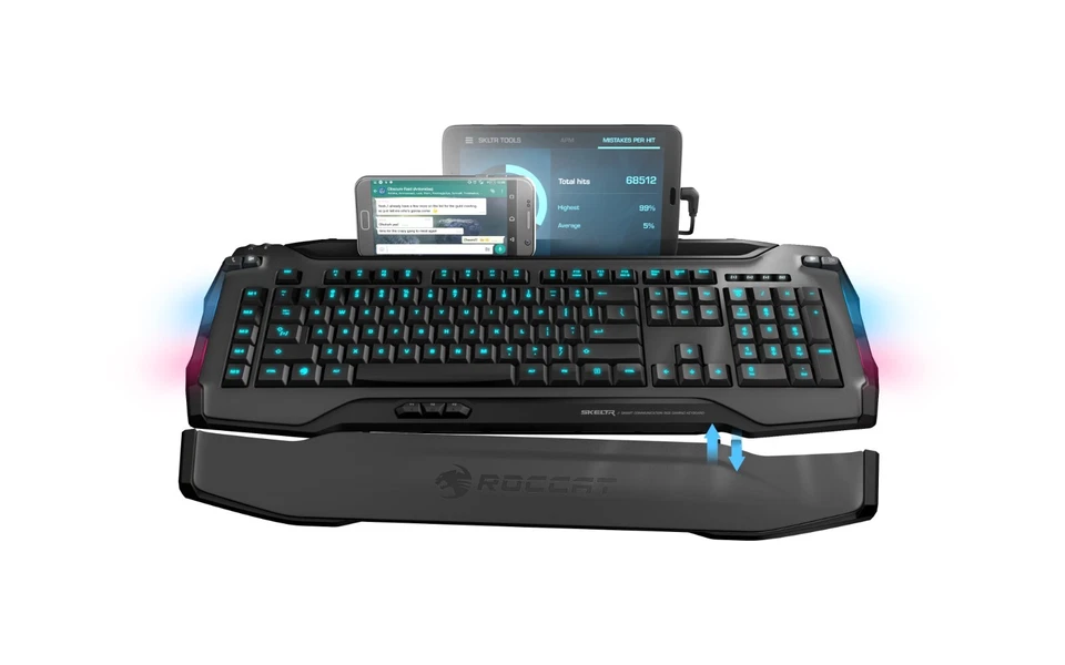ROCCAT SKELTR - RGB Gaming Keyboard, GREY, NEW (Part# ROC-12-231-GY) - Image 3 of 4