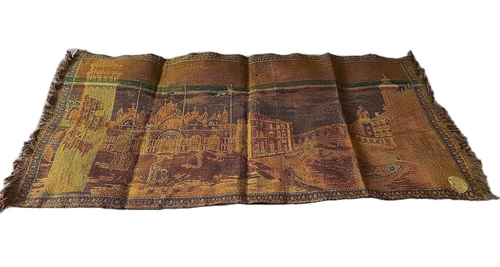 VTG Early Venezia Italian Wall Tapestry Art Small 37" X 19" Venice Collectible - Picture 14 of 24
