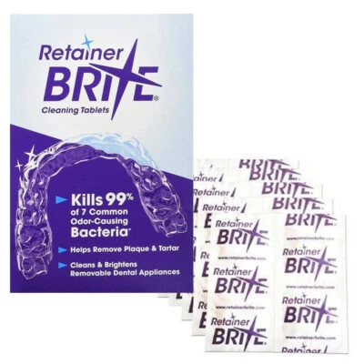 Retainer Brite Cleaning Tablets ~ Removeable Dental Appliances Braces Cleaner UK