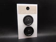 LeBouton Black 1" 4 hole flat back buttons 2pc