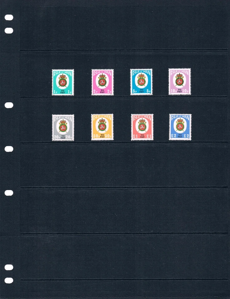 $4.00 Scott Value - 1982 ISLE OF MAN GB UK Arms definitives, dues CV MNH NH UMM - Image 2 of 4