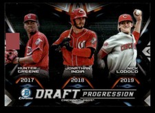 Nick Lodolo / Hunter Greene / India 2019 Bowman Draft Progression #DPR-CIN
