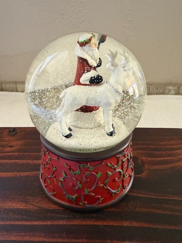 Midwest CBK Santa and Reindeer Snow Globe Christmas Cannon Falls 5.5" - Picture 2 of 6