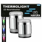 THERMOLIGHT LED Wasserhahn Aufsatz Licht Küche Bad Thermosensor 3 Farben [2er]
