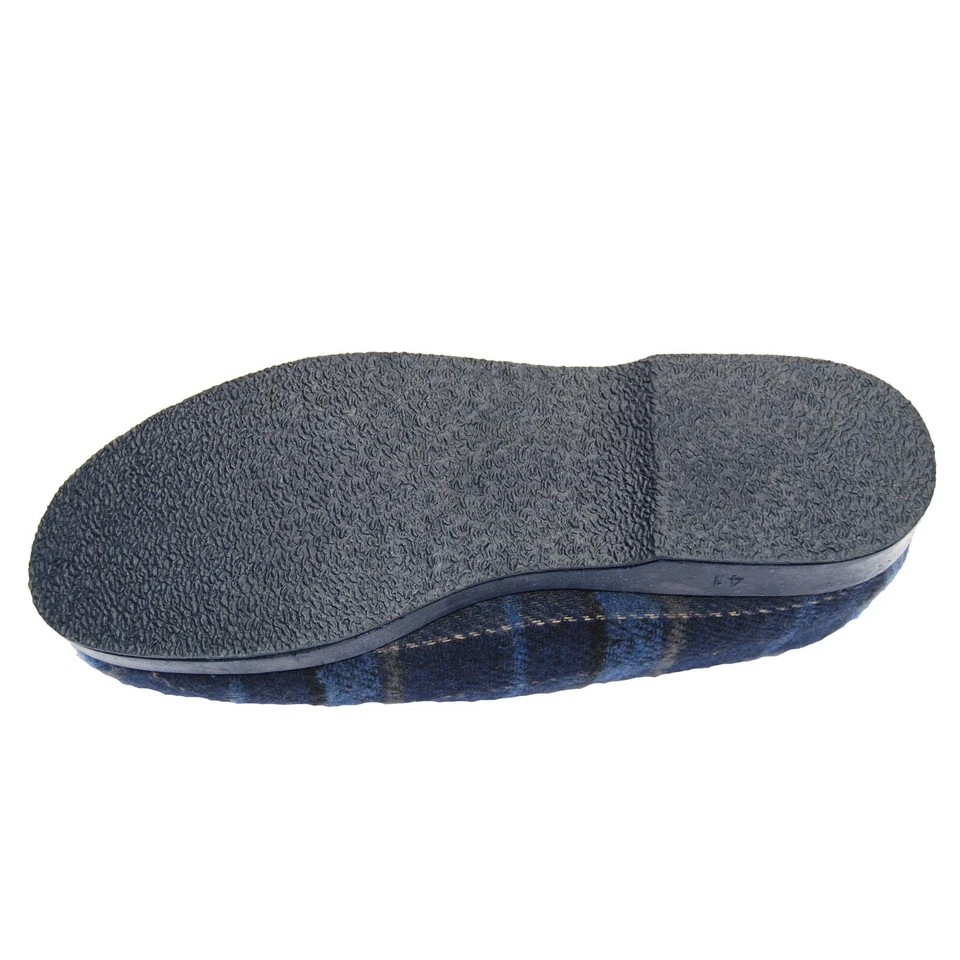 Chaussons charentaises en tartan pour femme - intérieur laine - semelles gomme - Photo 4/4