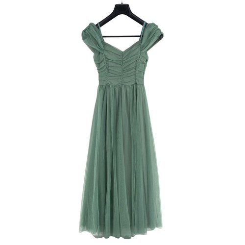 RINASCIMENTO Women Green Sweetheart Neck Sleeveless Flared Dress Size L - 第 1/9 張圖片