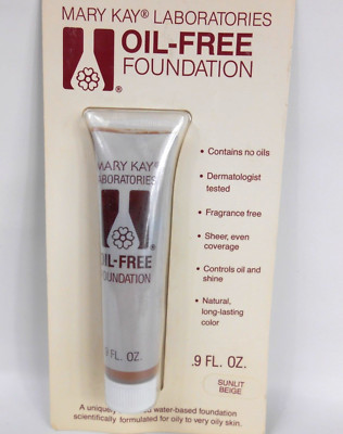 Vintage Mary Kay Laboratories Oil Free Foundation Sunlit Beige .9 oz Collectible