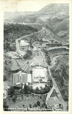 RPPC Mexico Postcard O294 Birds Eye View San Jose Purua Michoacan Navarro 