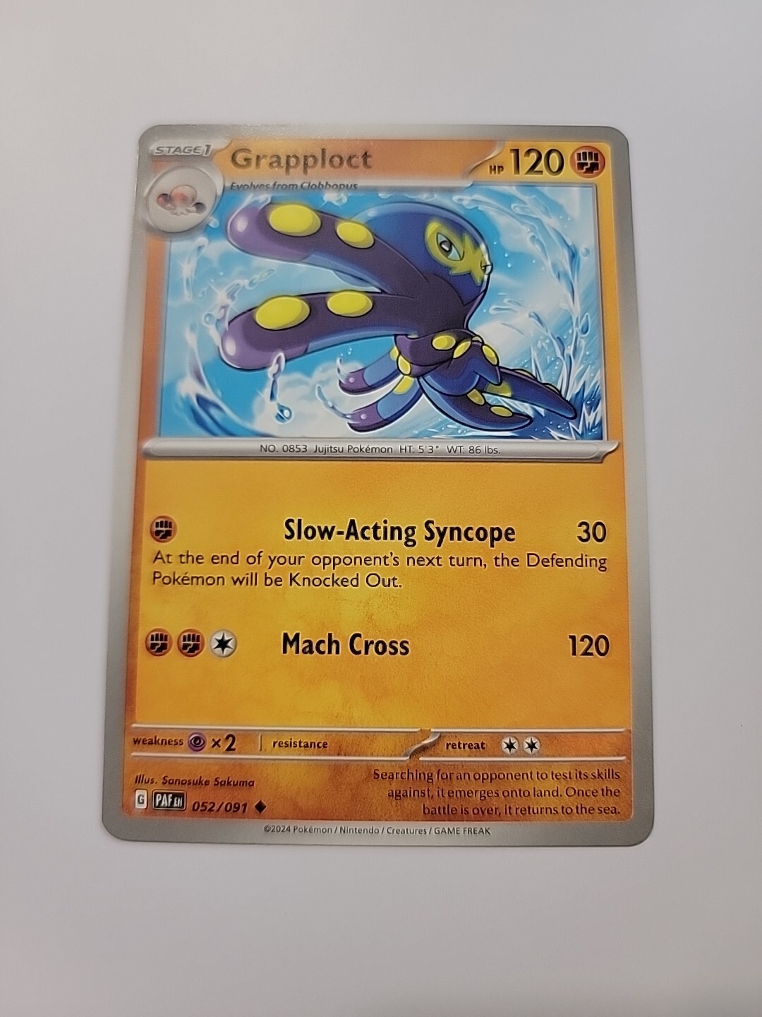 Grapploct Paldean Fates 052/091 Pokemon TCG Card NM/M Regular