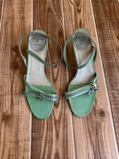 Christian Dior Spring 2001 John Galliano Patent Leather Green Heels EU 37.5 US 7