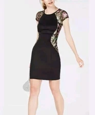 BCX Black Lace Mesh Bodycon Mini Dress Juniors 5 Party Club