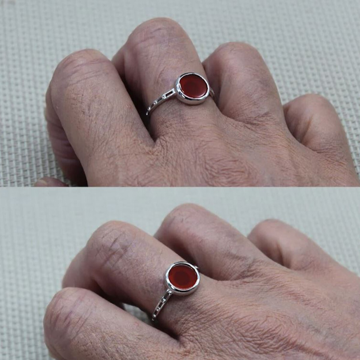 Bague argent 925 agate rouge : un cadeau d'anniversaire mémorable taille 54 - 2