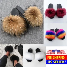 Cozy Faux Fur Slide Slippers–Women’s Fluffy Open Toe Slipper-Soft Plush Comfort