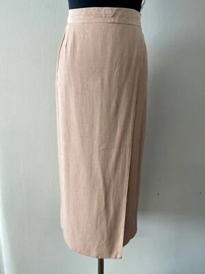 Damen Vintage Maxi Bleistiftrock in Pfirsichfarben Wollmischgewebe | EU 42 - Bild 1 von 4