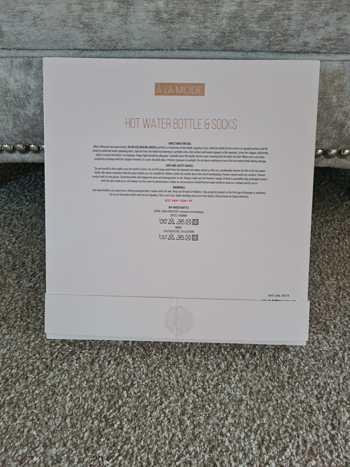 A L MODE GREY HOT WATER BOTTLE & SOCKS GIFT SET eBay