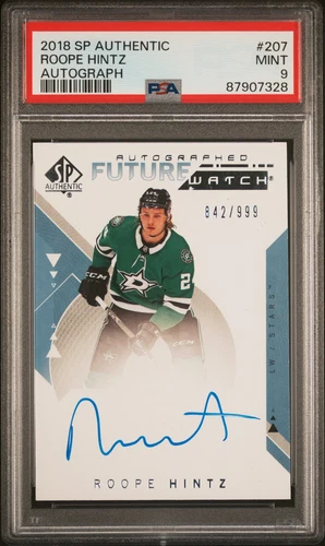 2018 SP Authentic Future Watch RC Auto Roope Hintz #207 PSA 9