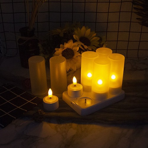 Confezione da 4 candele coniche senza fiamma con timer da 6 ore