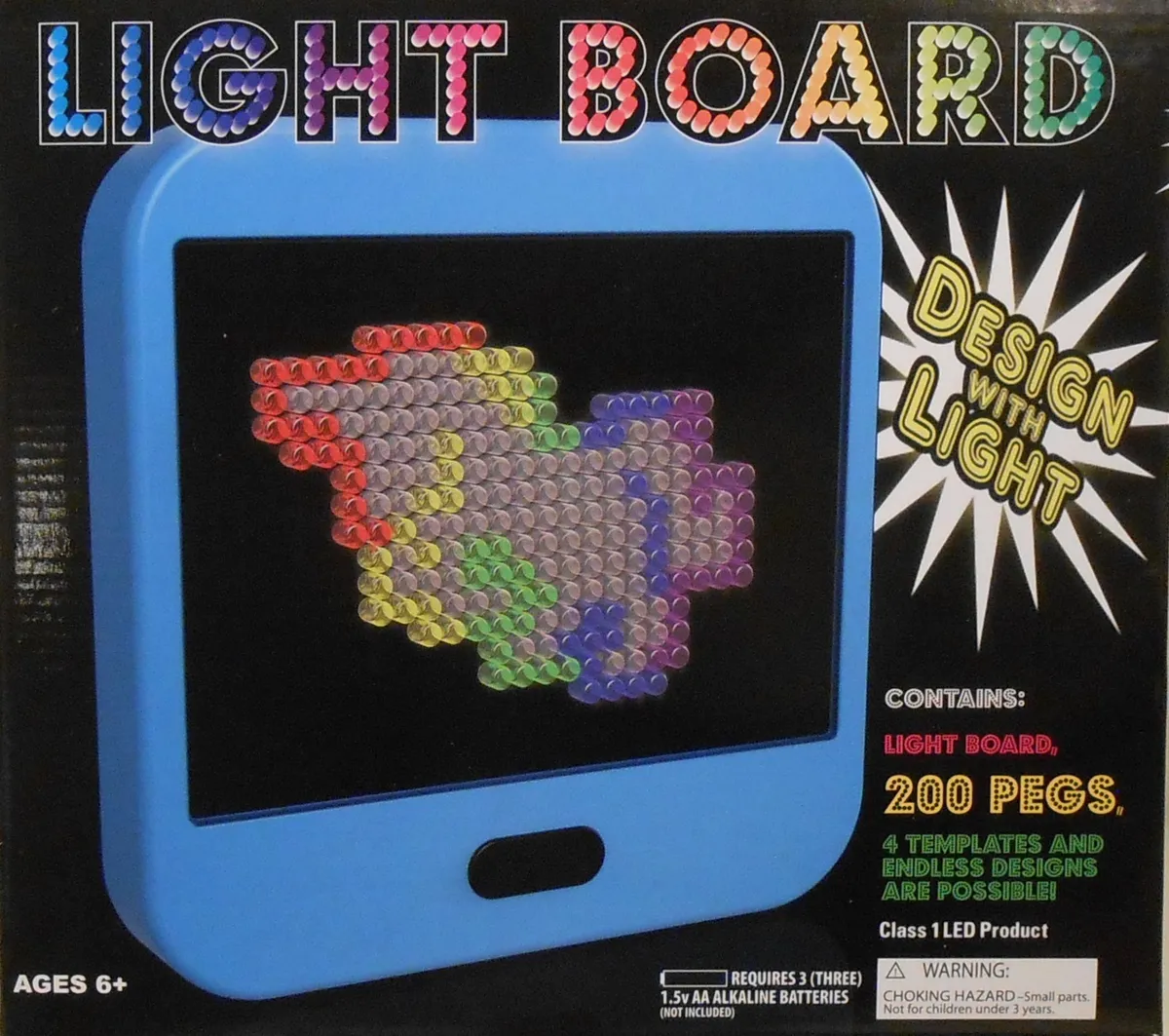 Light Board LED Flat Screen Pegs Templates Design Kids Fun Toy