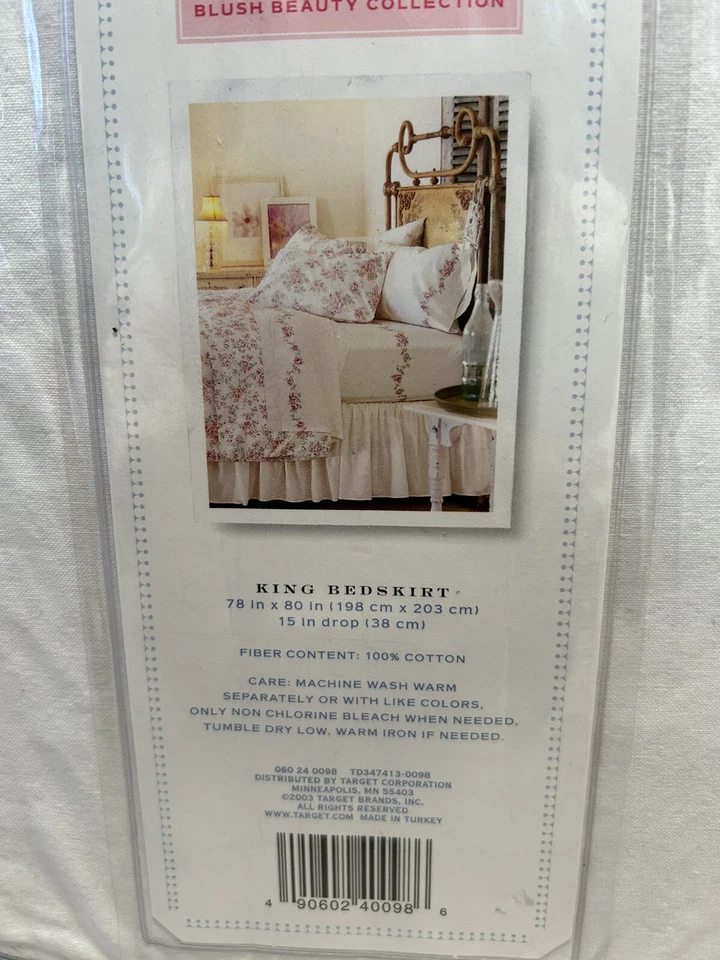 Falda de cama Rachel Ashwell Simply Shabby Chic blanca con volantes KING RUBOR BELLEZA NUEVA Foto 4 de 4