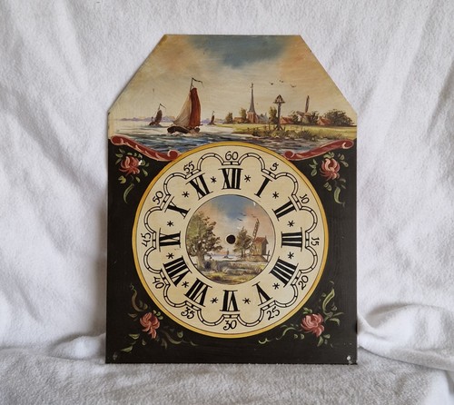 Antico quadrante orologio, orologio olandese a cassa lunga, decorazione tavolo, decorazione quadrante 1890s - Foto 2 di 6