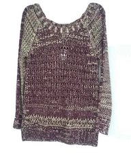 Narciso Rodriguez for Design Nation Sweater Womens L Marled Purple Beige $64 NEW