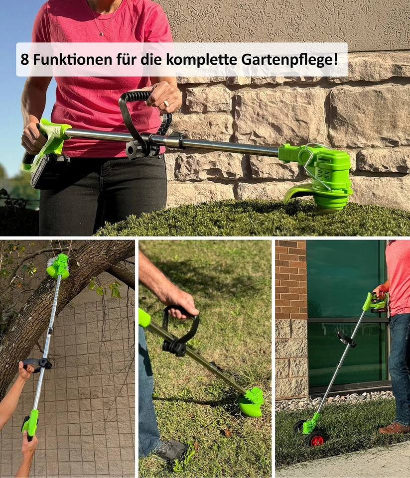 Genius Rotorazer Akku Rasentrimmer Rasenkantenschneider Freischneider  8 in 1 - Bild 4 von 4