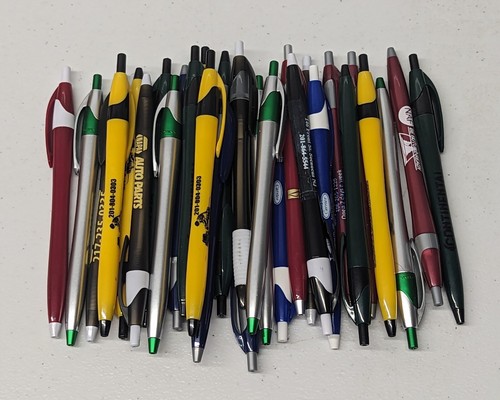 30ct Lot Misprint Retractable Click Pens: Java Style Slimster MIXED COLORS