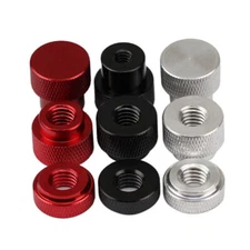 1/4 3/8" Aluminum Alloy Knurled Thumb Knob Nuts Tripod Fasten Nut Hand Grip Knob
