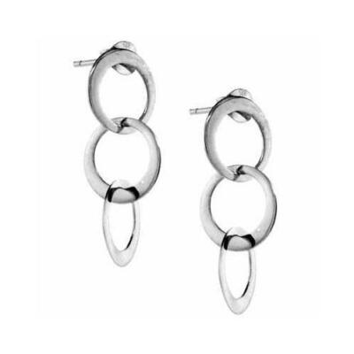 925 Silber verschlungene baumelnde flache Kreis Ohrringe