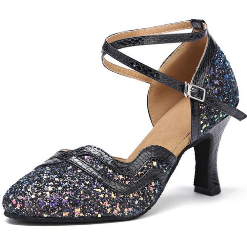 S Waltz Party Ballroom Latin Tango Modern Rumba Samba Salsa Dance Heel Shoes - Picture 10 of 15