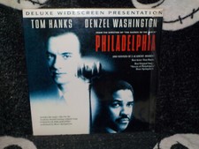 Philadelphia Widescreen Laserdisc LD Tom Hanks Denzel Washington Free Ship 50
