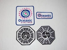 Lost TV Series Oceanic Airlines Jacket, Swan & Dharma Iron On Patch Set Of 4