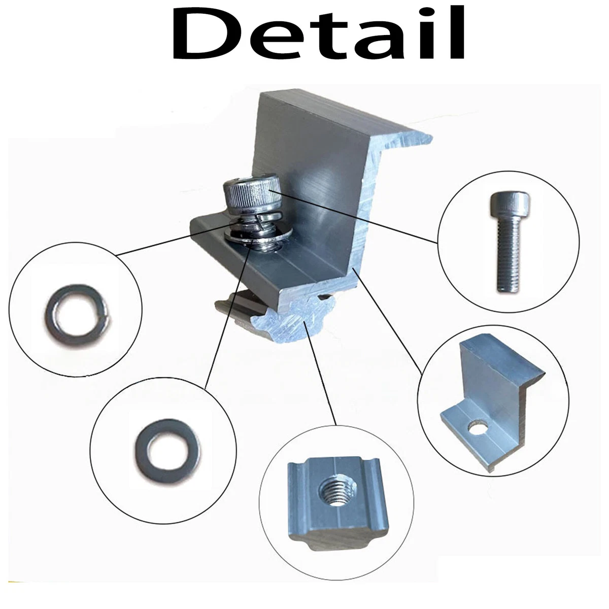 10PCS 30mm Solar Panel Rail Bracket Mounting Aluminium Fixing End Clamp Brackets