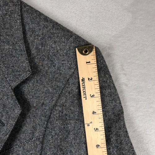 VTG FARAH WESTERNWEAR Blazer Sport Jacket Men's 40L Gray Wool Elbow Patch Tweed - Picture 11 of 21