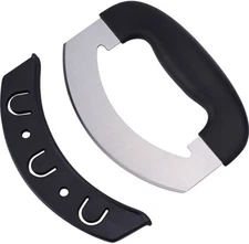 KitchenDAO Mezzaluna Chopper w/Protective Blade Cover Ergonomic Dishwasher Safe