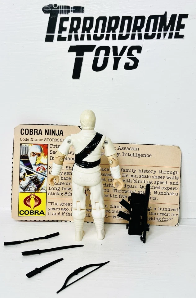 Figura de acción GI Joe 1984 Storm Shadow V1 completa apretada + tarjeta de archivo de colección Foto 4 de 4