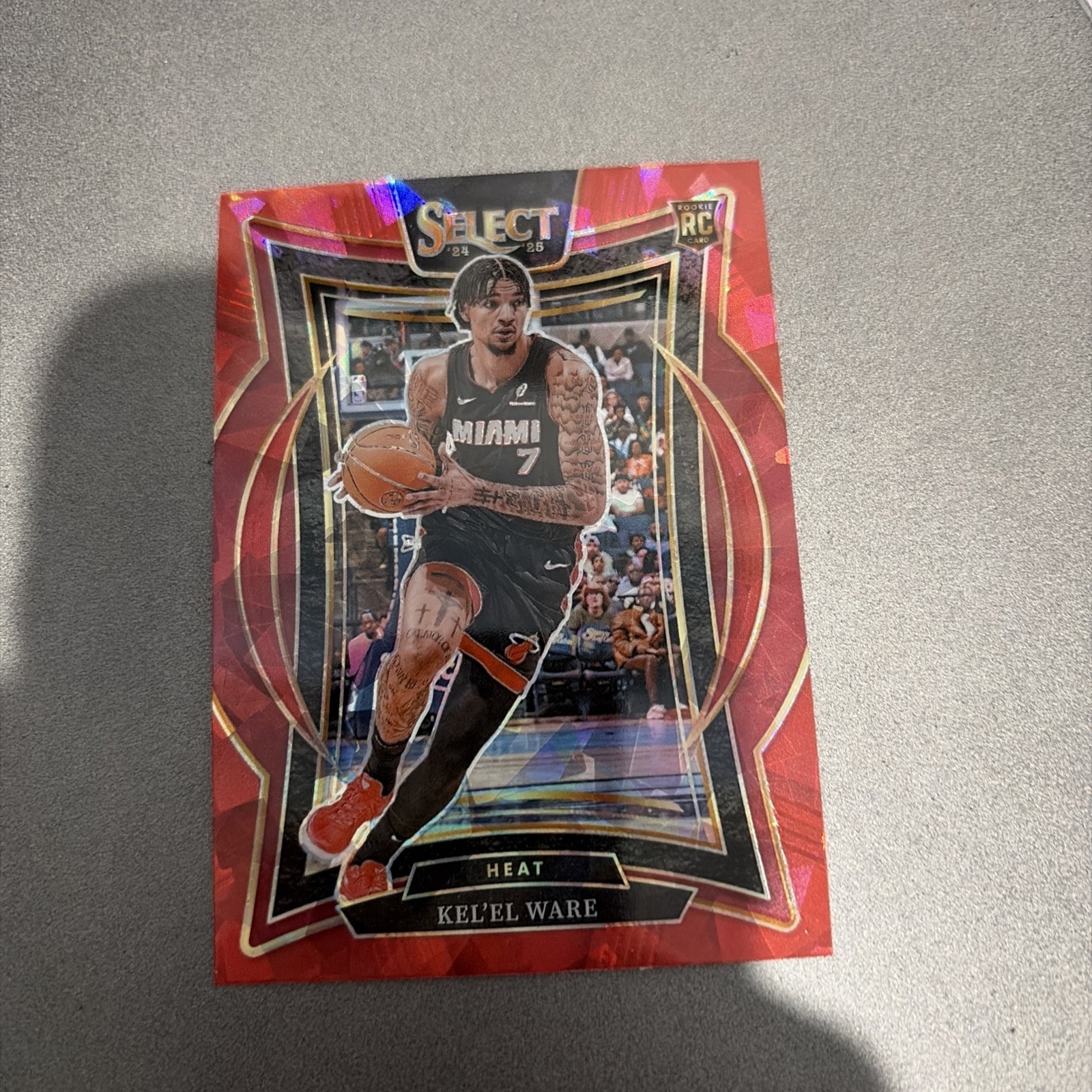 2024-25 Panini Select - Concourse Kel'el Ware #66 Red Cracked Ice Prizm (RC)