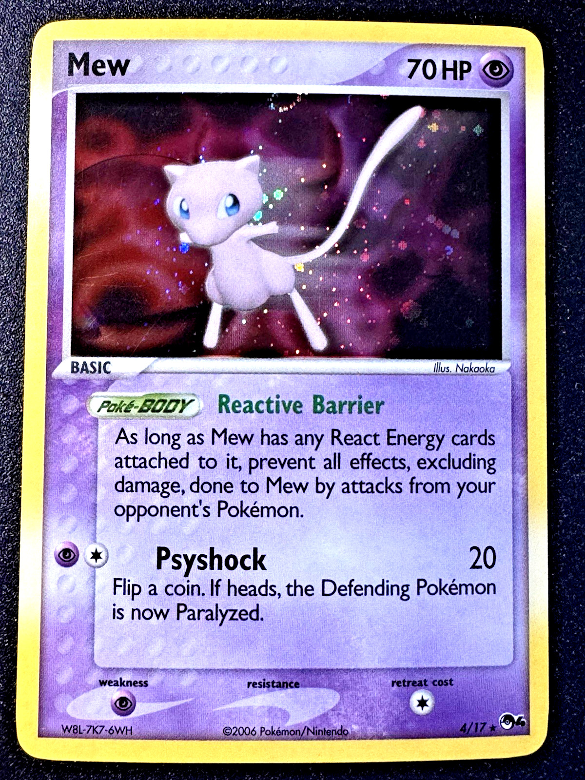Mew 4/17 POP Series 4 Promo Pokemon Card Holo Foil Rare Swirl LP+