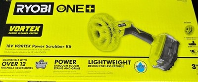 Ryobi 18V  P4510K VORTEX Power Scrubber Kit with 2.0 Ah Battery and Charger NEW