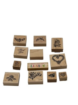 Vintage Stampin Up & FBX 12pc Wood Stamp Lot (1992-1997)