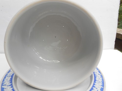 Antique 1882 Dudson Ironstone Jasperware Cake/Cheese Plate Blue cow goat farm - Picture 8 of 11