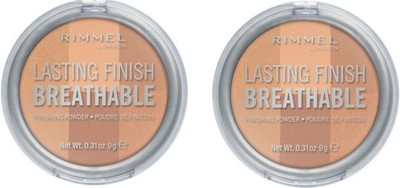 Lot Of 2 Rimmel LONDON Lasting Finish Breathable Finishing Powder, 002 Dawn