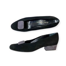 1990s Robert Clergerie Suede Pumps, Removable Ornament, Size 7, Made in France