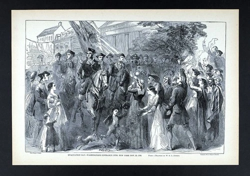 Harper's Weekly Print Washington Entry New York City 1783 US Revolutionary War
